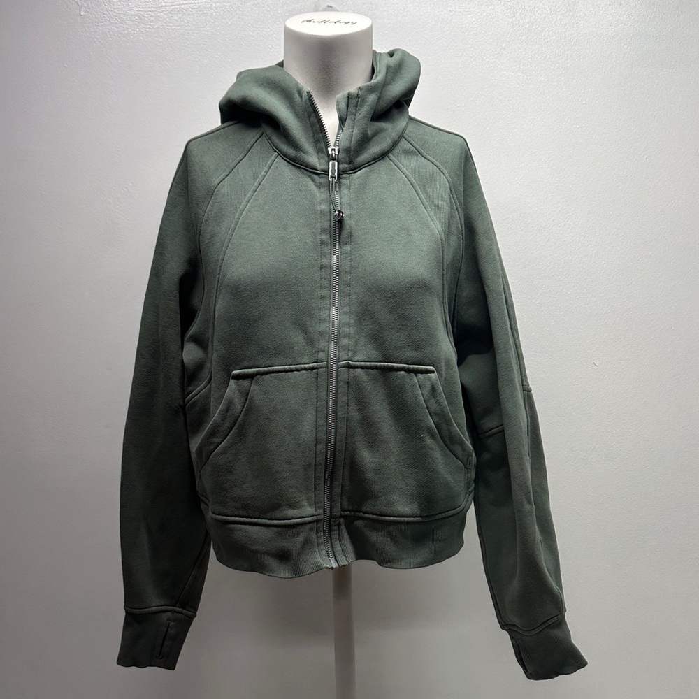 Lululemon Scuba Jacket Oversized Full Zip Hoodie Cropped Eucalyptus Green XS / S